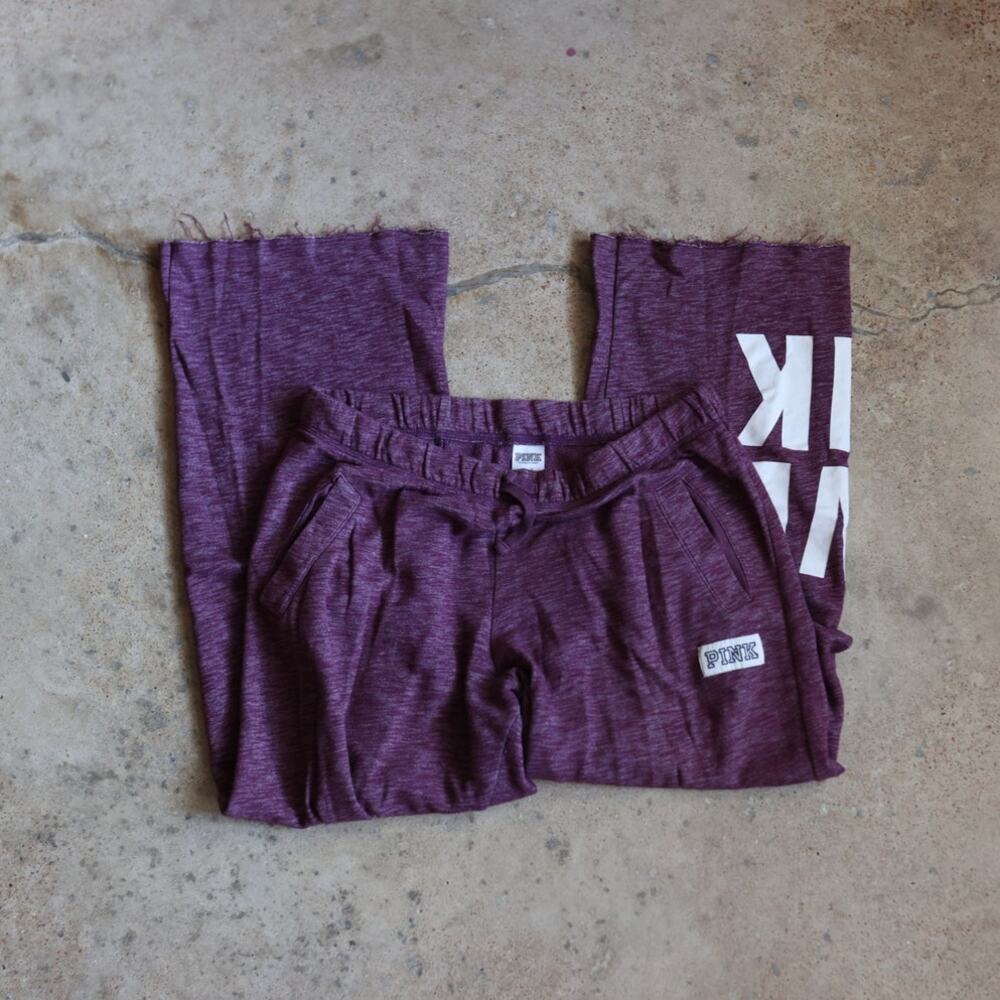 Wide Leg Pants Victoria’s Secret PINK Maroon “LOVE PINK” Baggy Sweats Size M